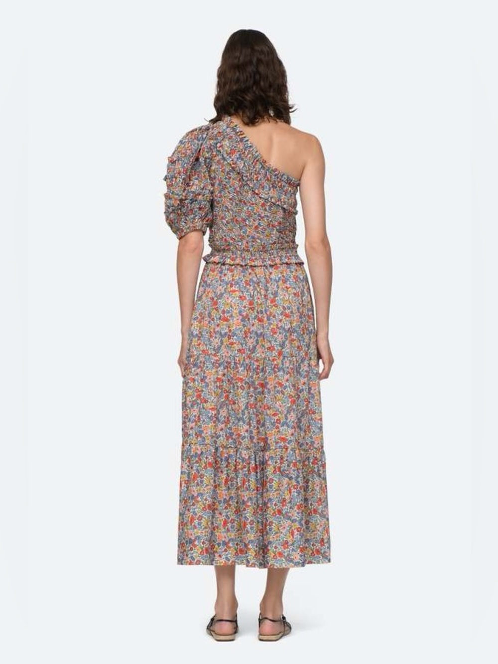 NWT Sea New York Hanna Liberty One-Shoulder Midi Dress in Multi-Color Floral - Picture 4 of 12
